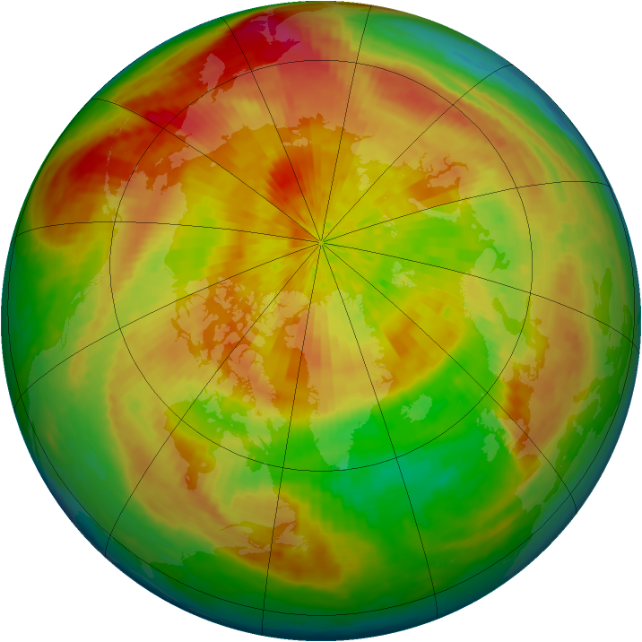 Arctic ozone map for 08 April 2004